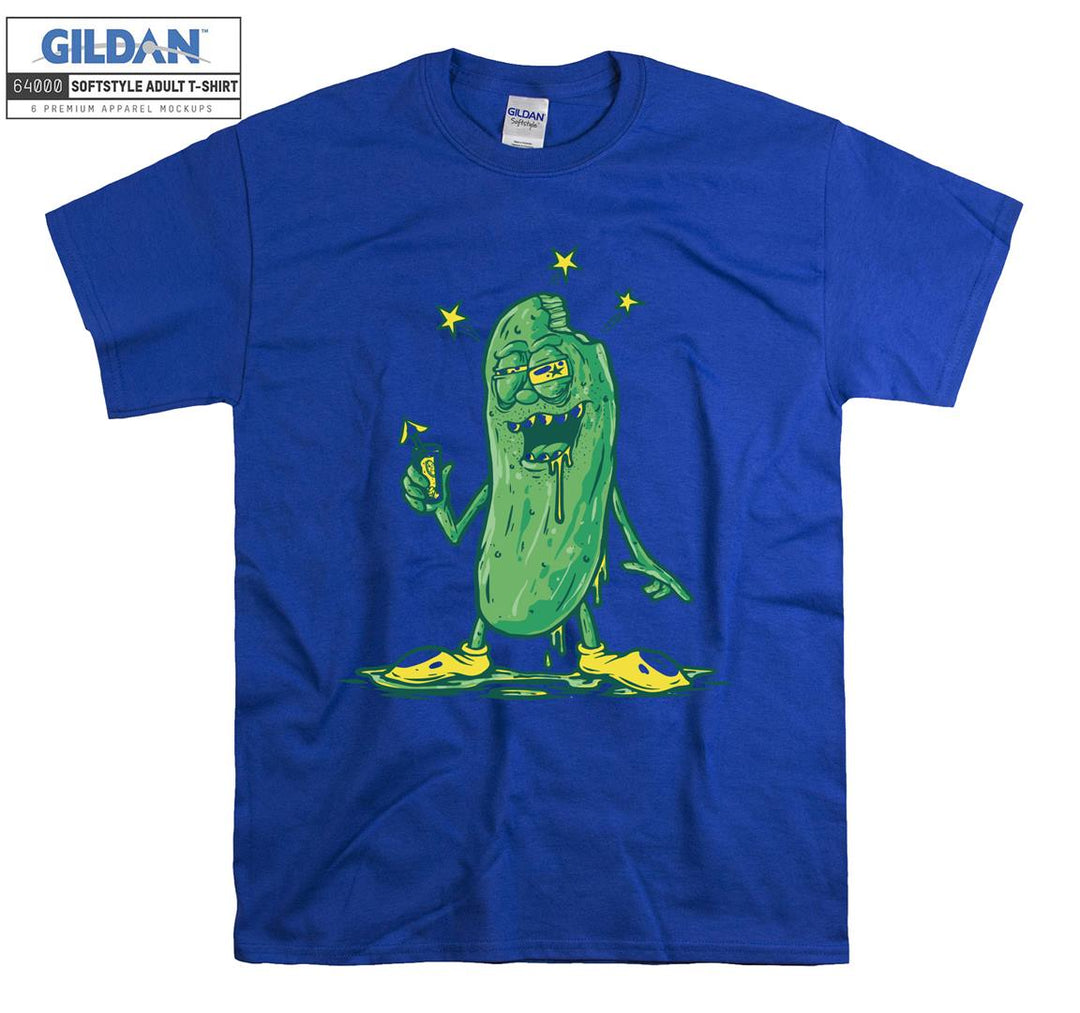 Funny cartoon green bacterium figure T-shirt