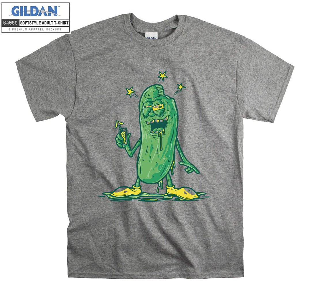 Funny cartoon green bacterium figure T-shirt