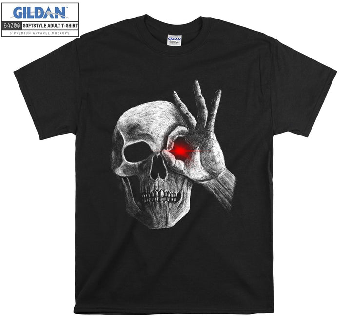 Horror skull figure with red eye T-shirt