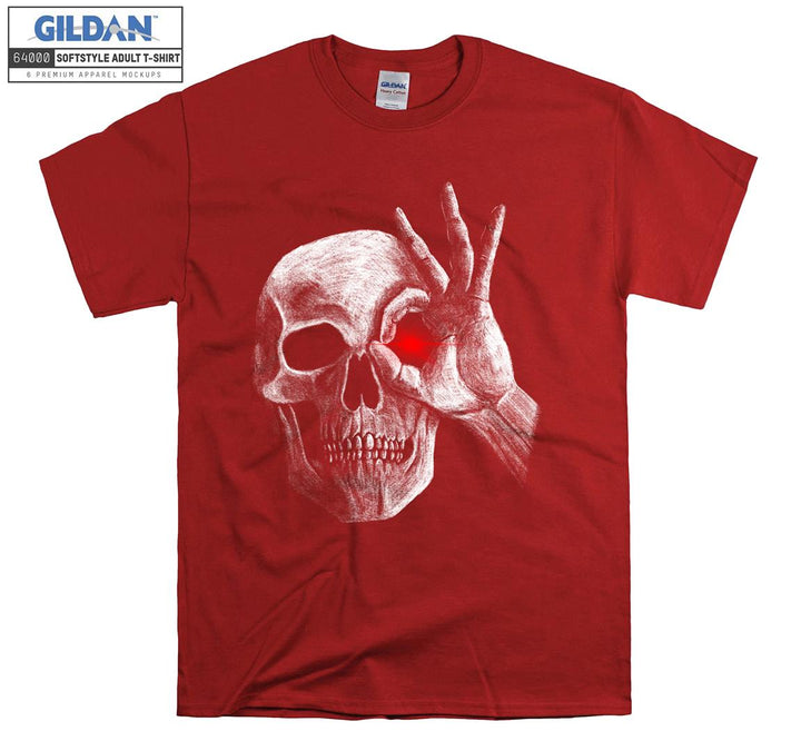 Horror skull figure with red eye T-shirt