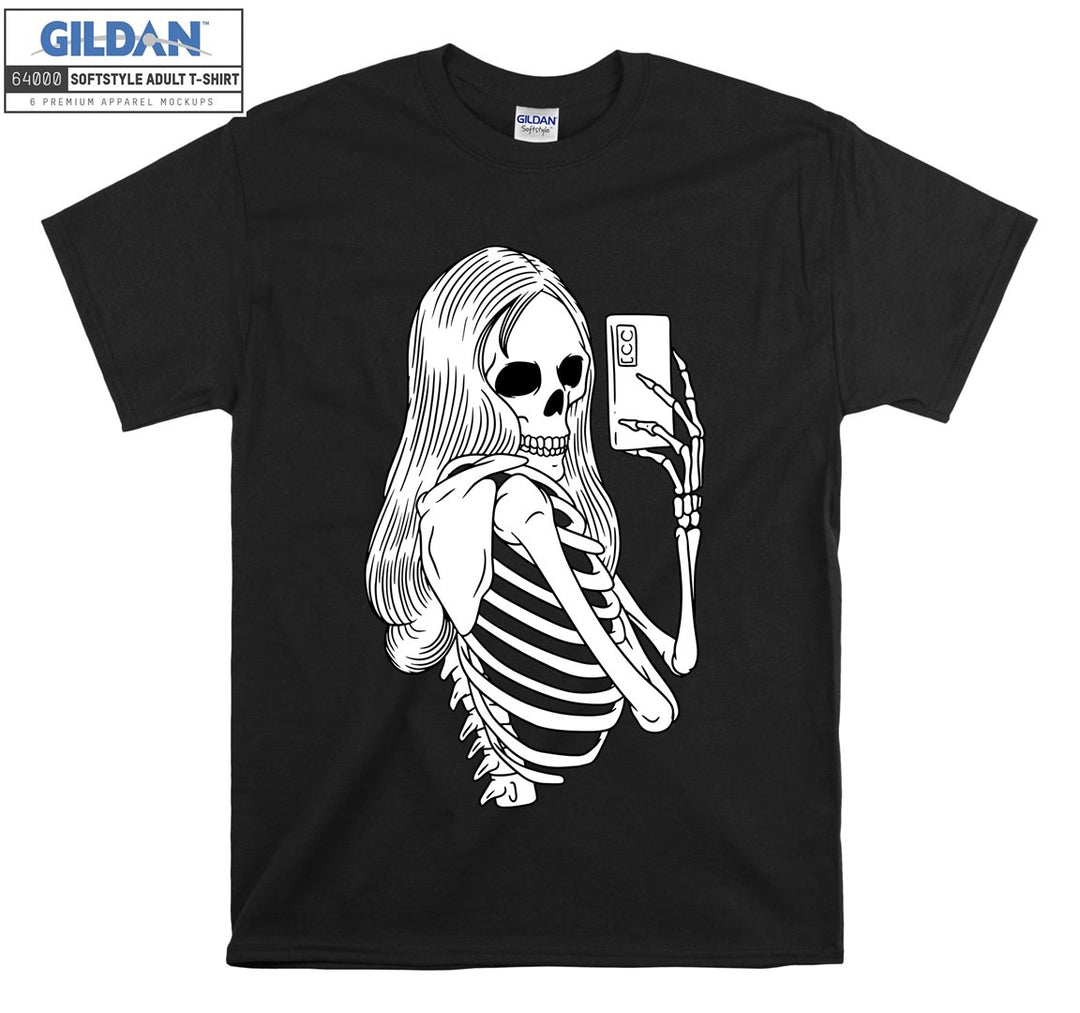 Funny Skeleton Girl take photo T-shirt