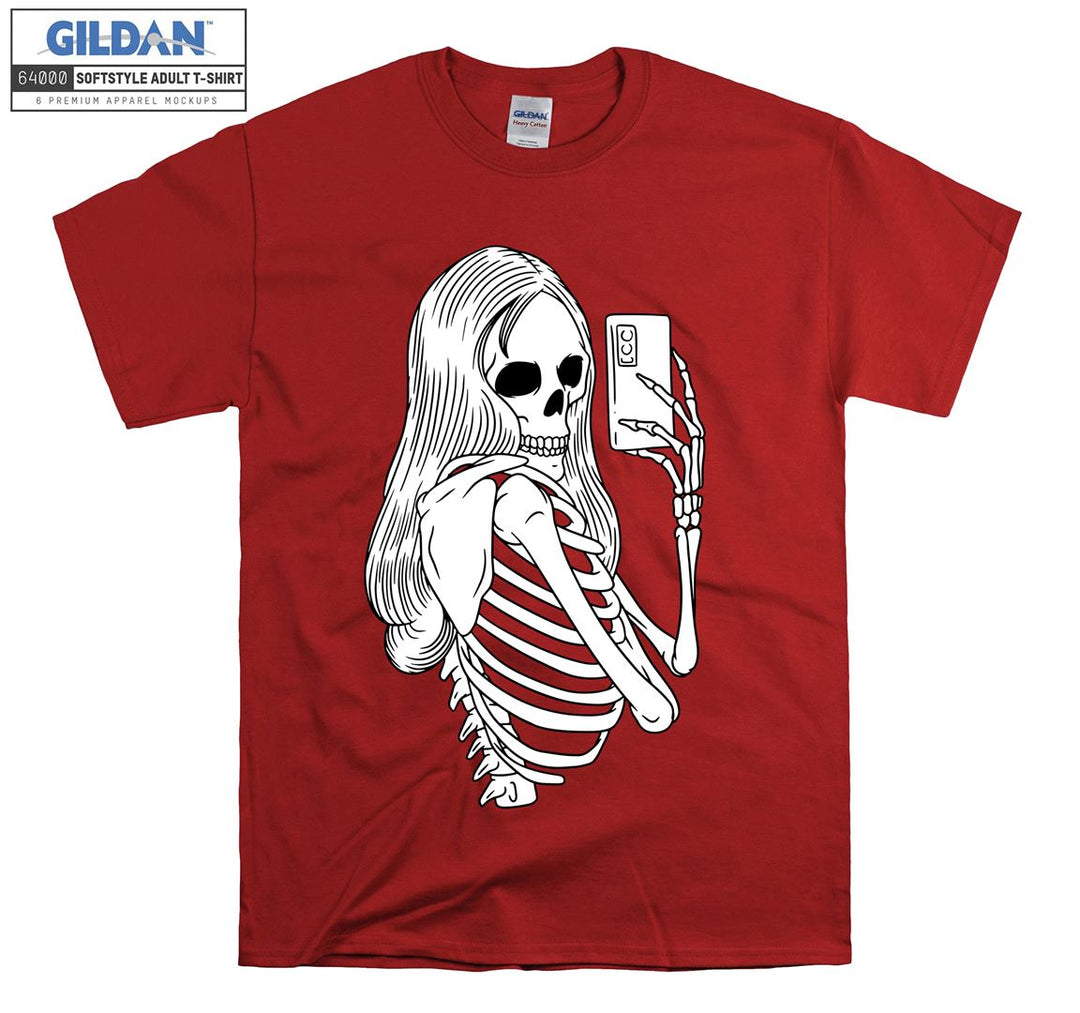 Funny Skeleton Girl take photo T-shirt