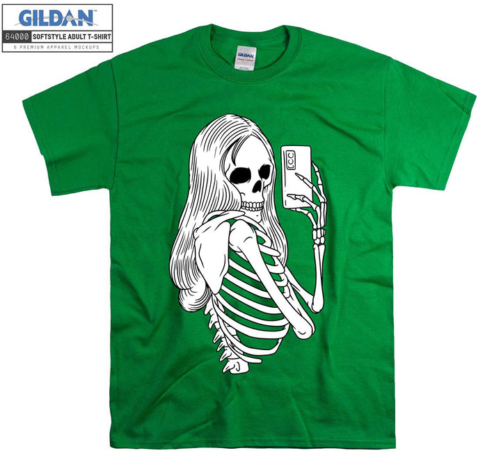 Funny Skeleton Girl take photo T-shirt