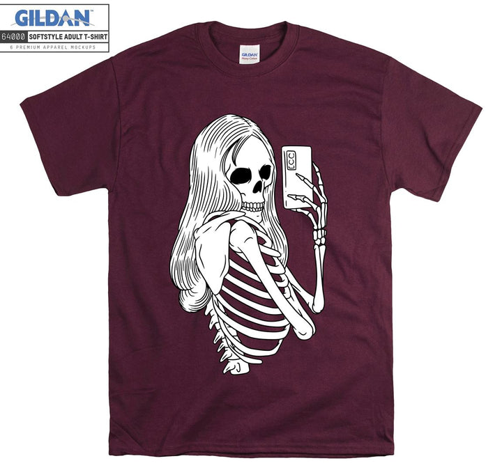 Funny Skeleton Girl take photo T-shirt