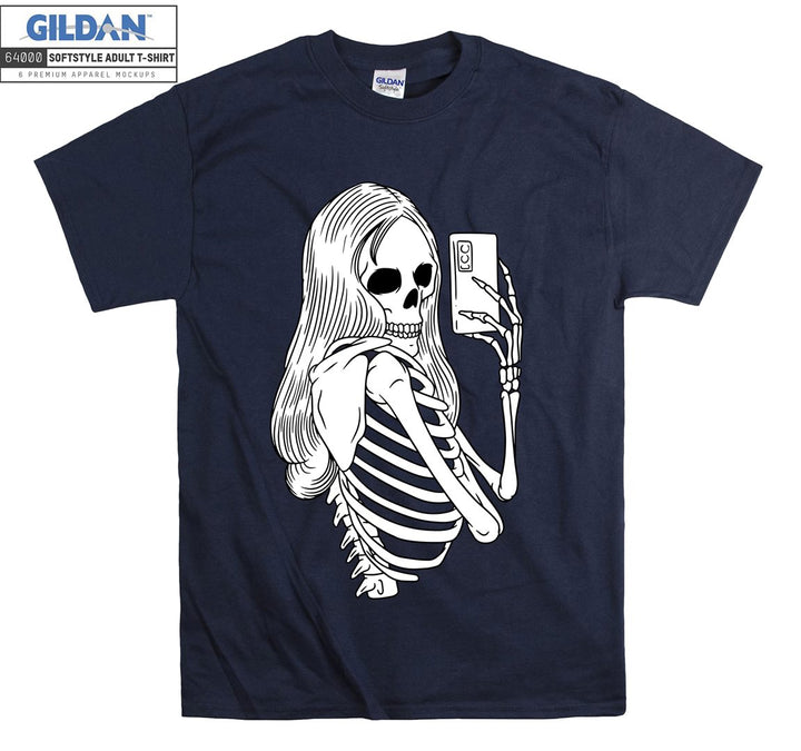 Funny Skeleton Girl take photo T-shirt