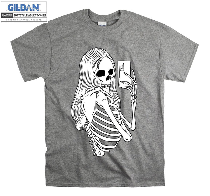 Funny Skeleton Girl take photo T-shirt