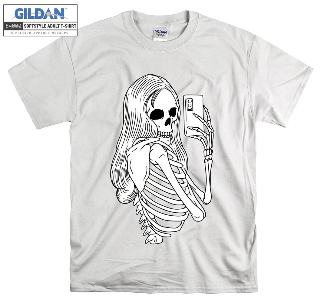 Funny Skeleton Girl take photo T-shirt