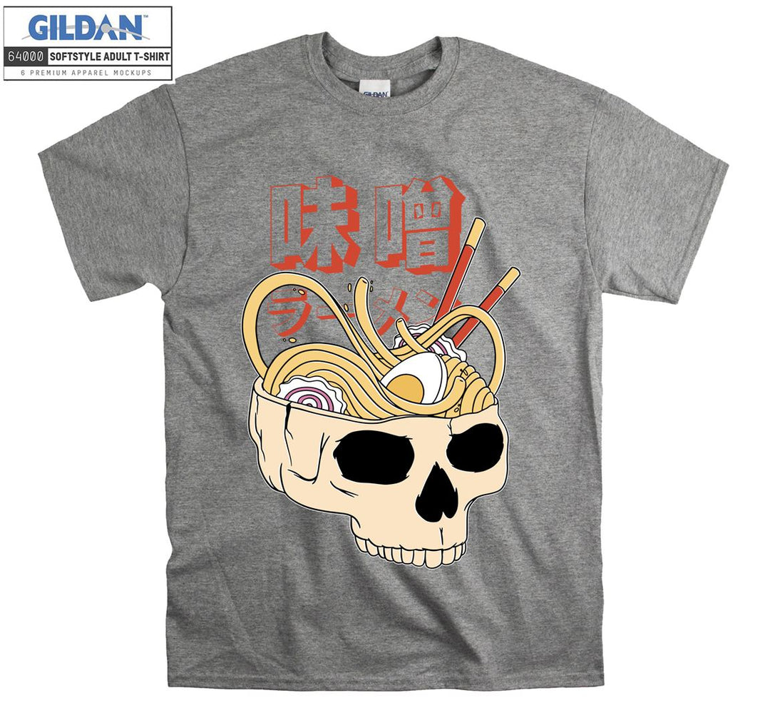 Famous Ramen Skull brain figure T-shirt
