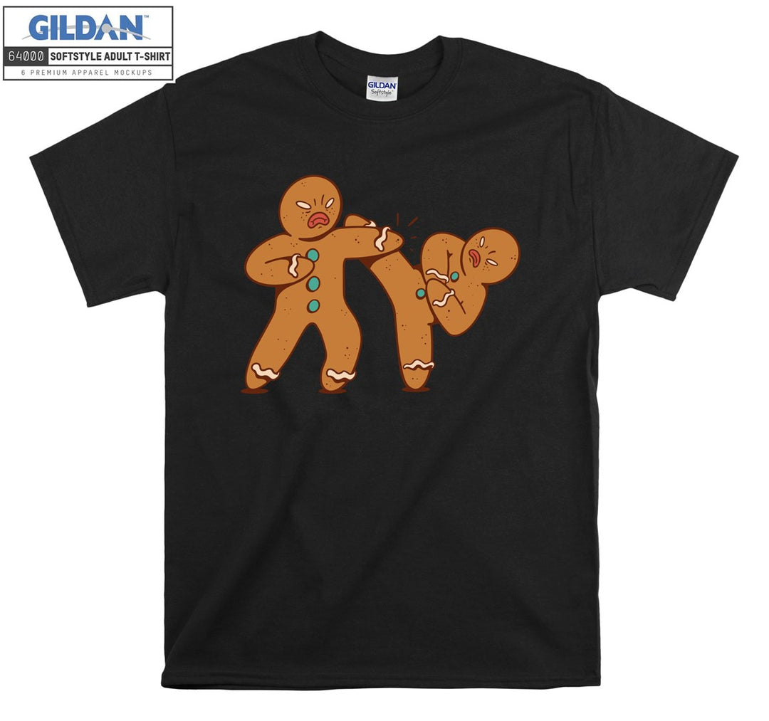 Fighting Gingerbread Man Figure T-shirt