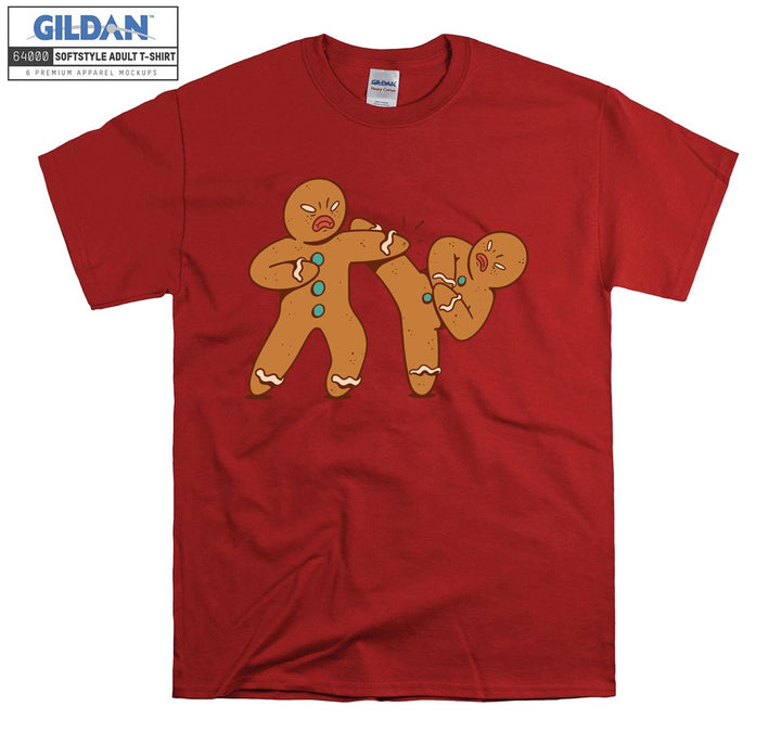 Fighting Gingerbread Man Figure T-shirt