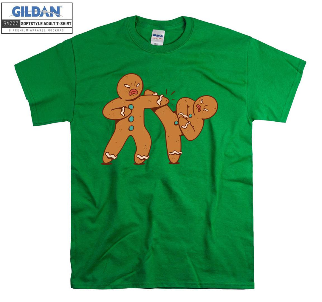 Fighting Gingerbread Man Figure T-shirt