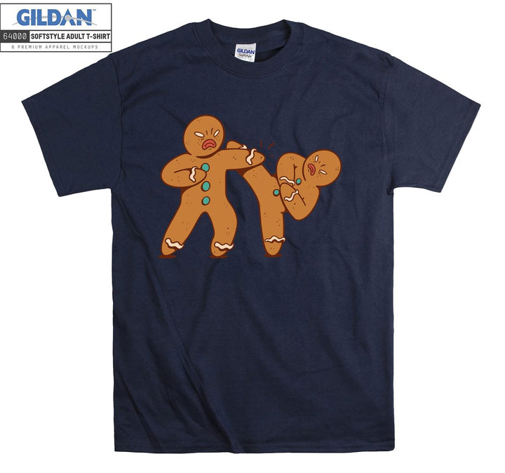 Fighting Gingerbread Man Figure T-shirt