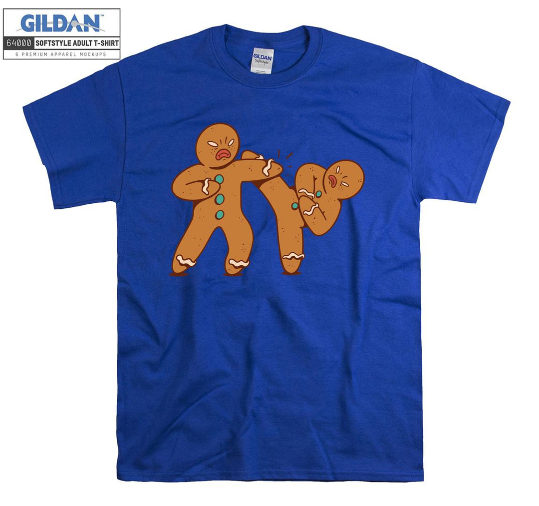 Fighting Gingerbread Man Figure T-shirt