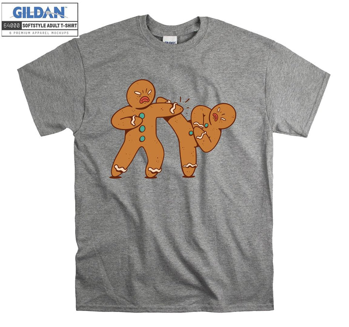 Fighting Gingerbread Man Figure T-shirt