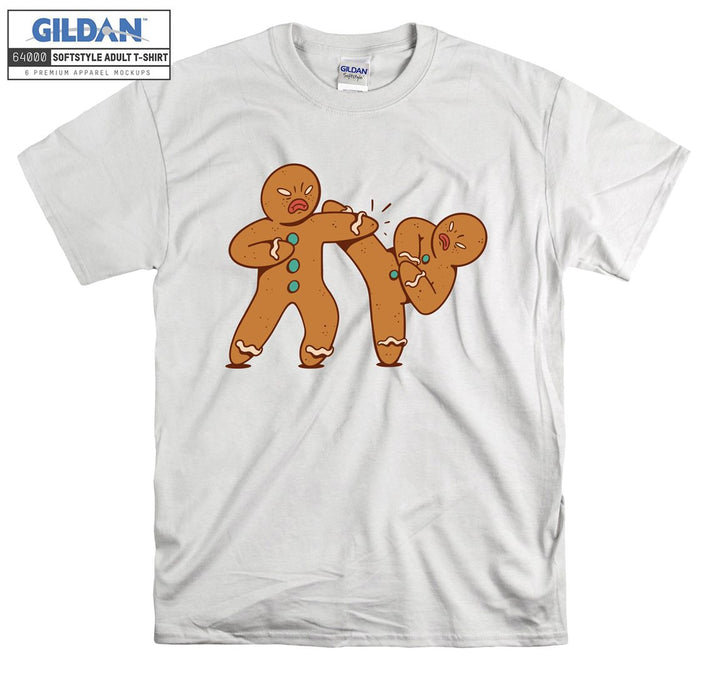 Fighting Gingerbread Man Figure T-shirt