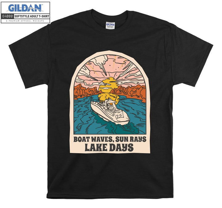 Boat waves, Sun Rays Lake Days T-shirt