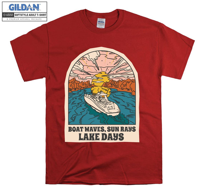 Boat waves, Sun Rays Lake Days T-shirt