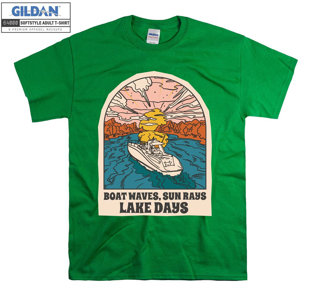 Boat waves, Sun Rays Lake Days T-shirt