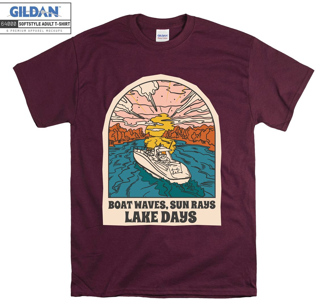 Boat waves, Sun Rays Lake Days T-shirt