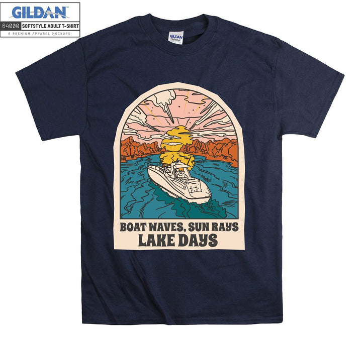 Boat waves, Sun Rays Lake Days T-shirt