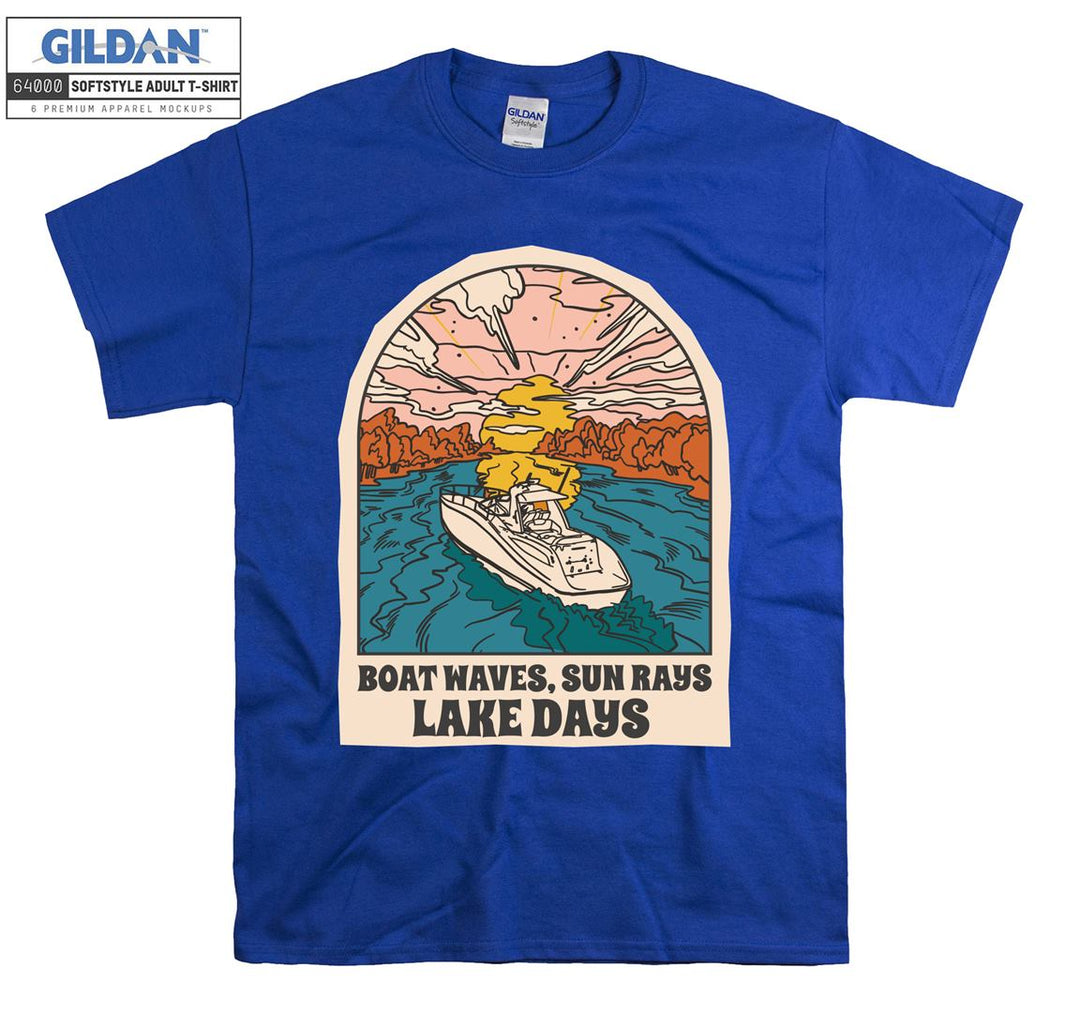 Boat waves, Sun Rays Lake Days T-shirt