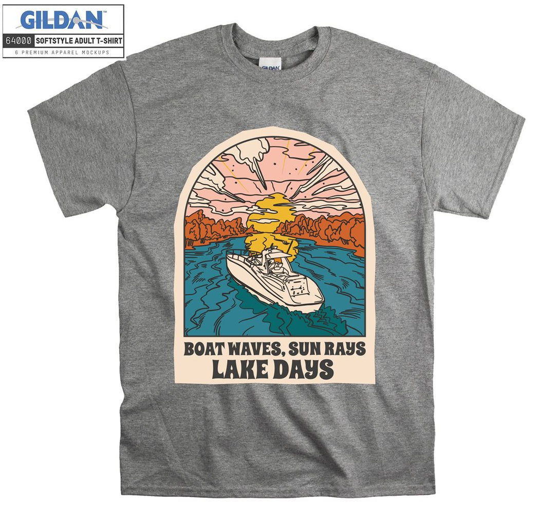 Boat waves, Sun Rays Lake Days T-shirt