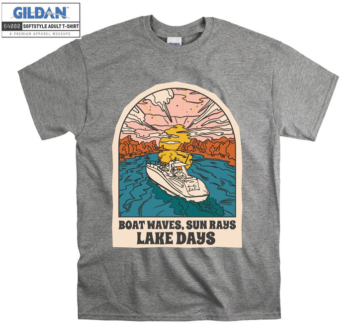 Boat waves, Sun Rays Lake Days T-shirt