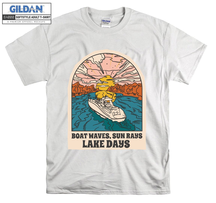 Boat waves, Sun Rays Lake Days T-shirt