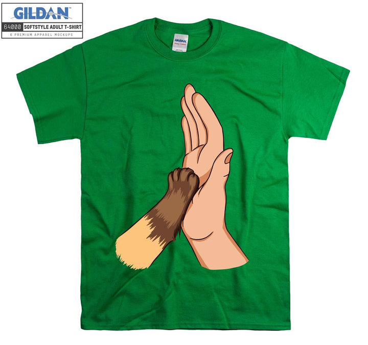 Cat And Human Hand T-shirt