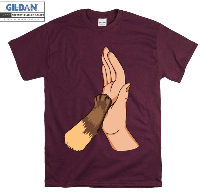 Cat And Human Hand T-shirt