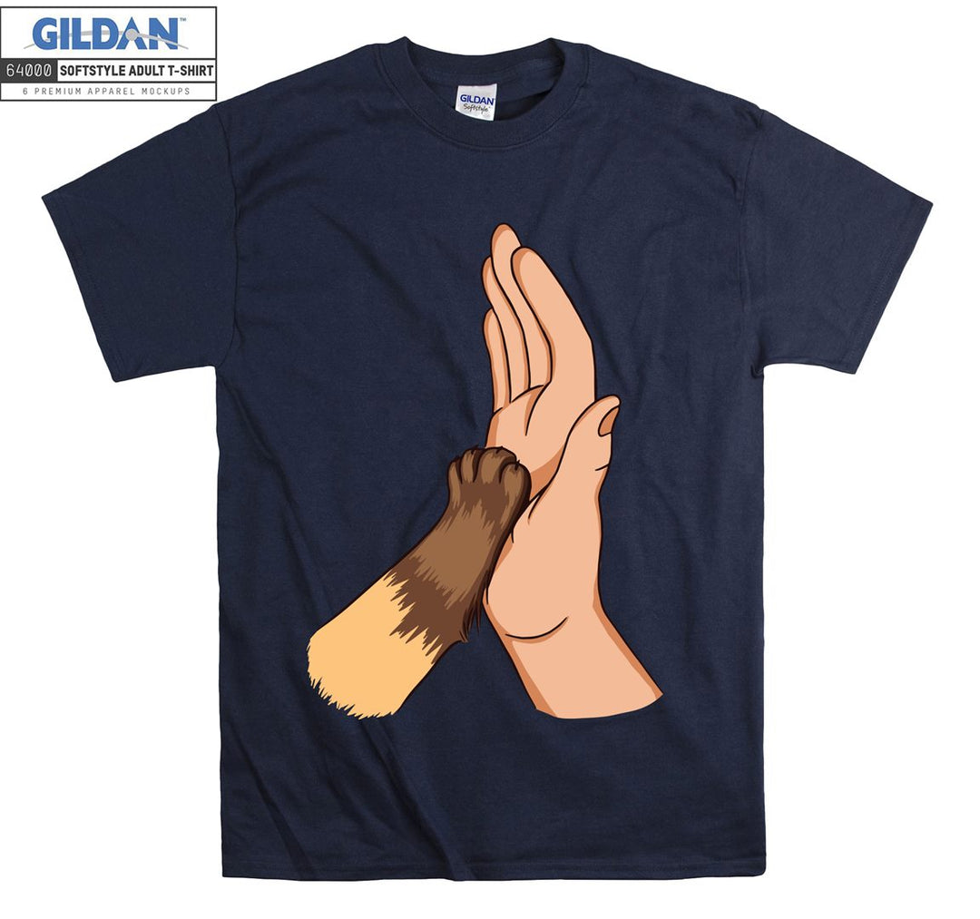 Cat And Human Hand T-shirt