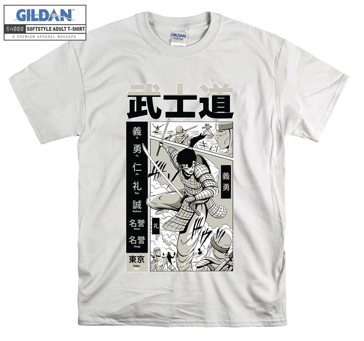 Anime Samurai Character Figure T-shirt