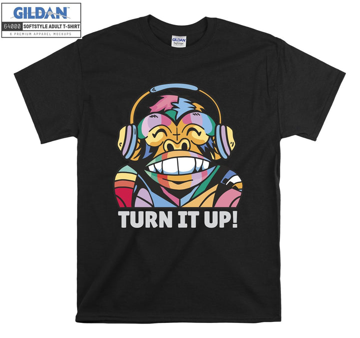 Cute Monkey Turn it up T-shirt