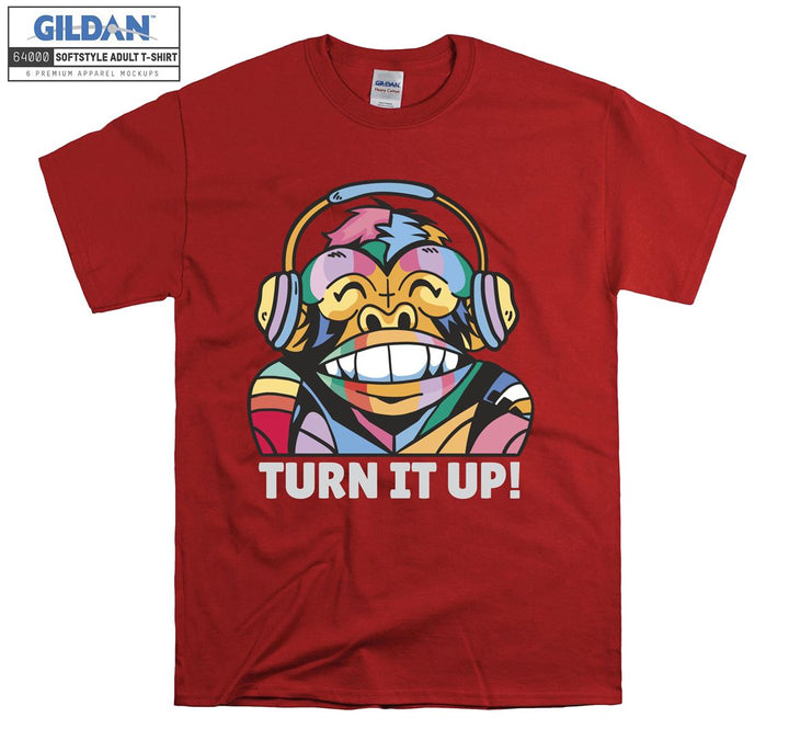 Cute Monkey Turn it up T-shirt