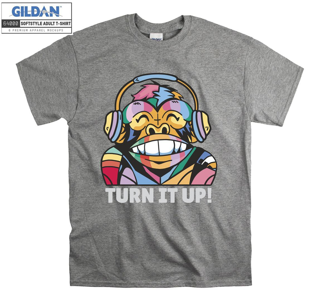 Cute Monkey Turn it up T-shirt