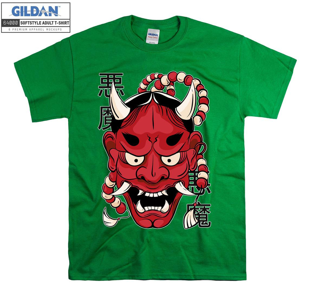 Red evil face horror figure T-shirt