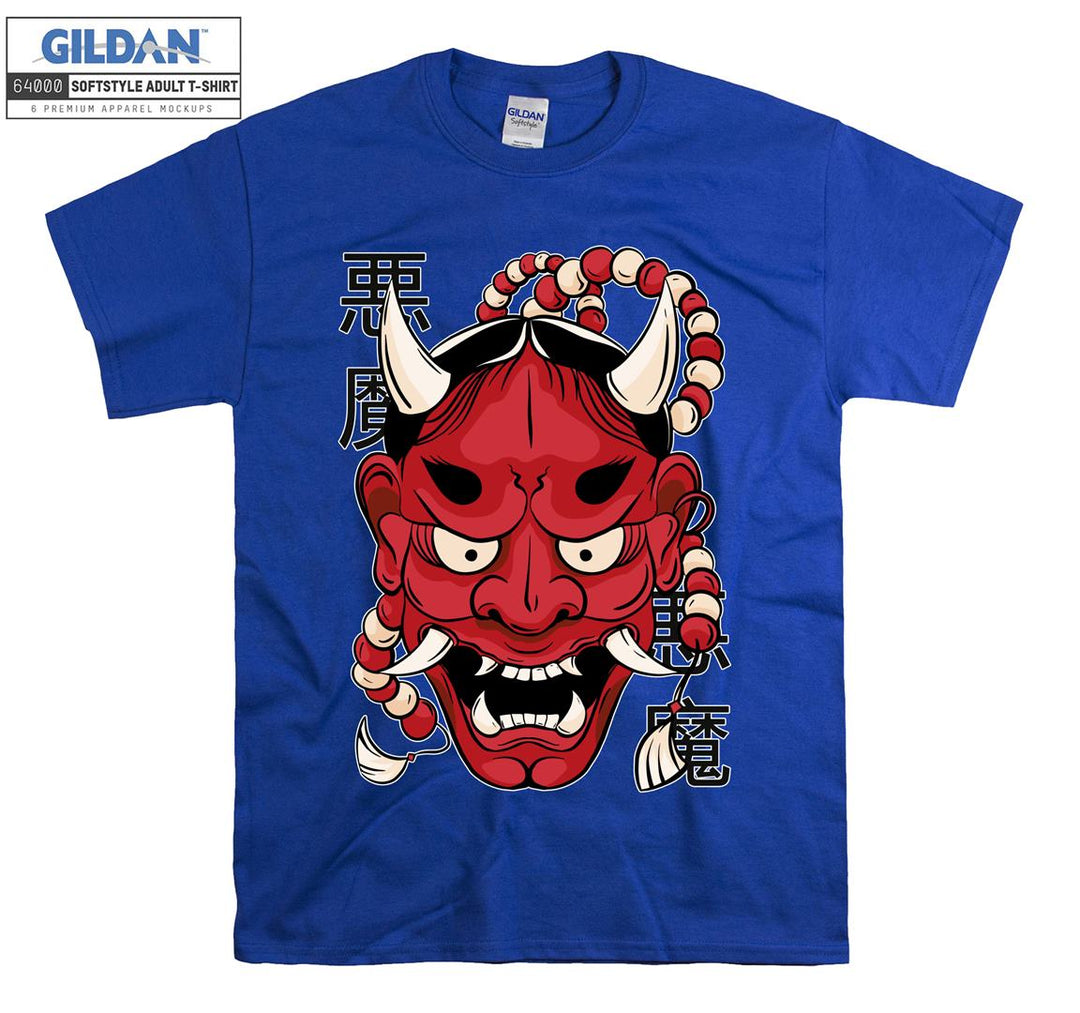 Red evil face horror figure T-shirt