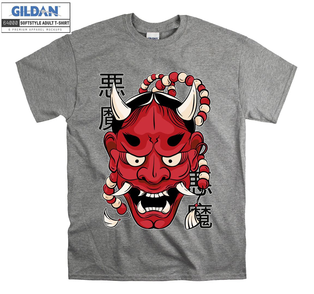 Red evil face horror figure T-shirt