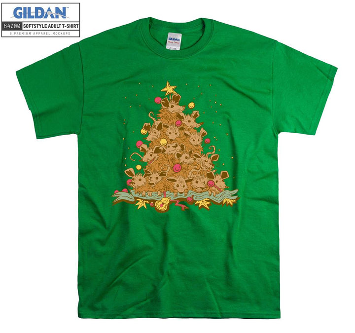 Christmas animal tree figure T-shirt