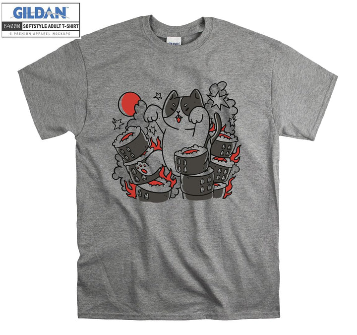 CatZilla Sushi Food T-shirt