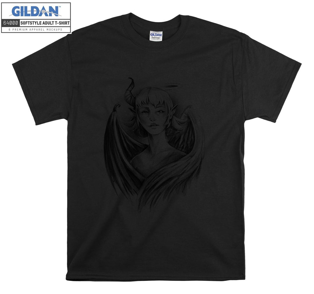 Cute girl evil figure T-shirt