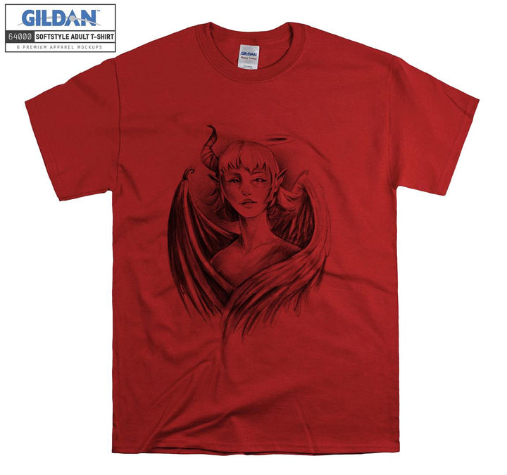 Cute girl evil figure T-shirt