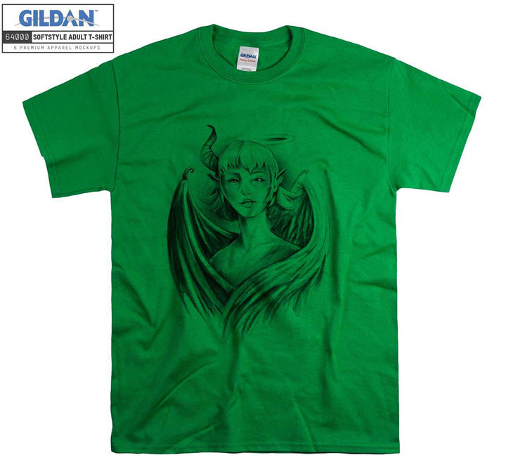 Cute girl evil figure T-shirt