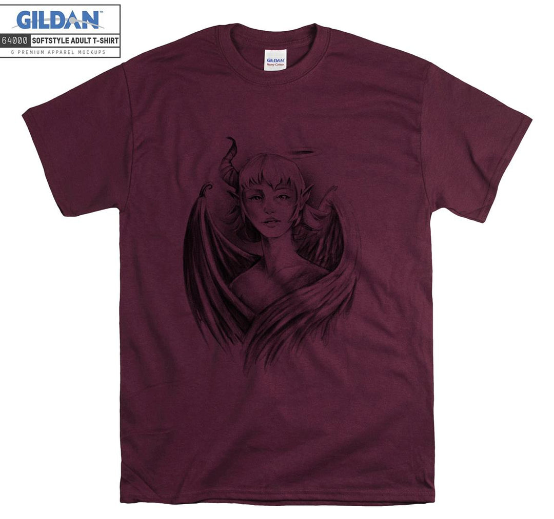 Cute girl evil figure T-shirt