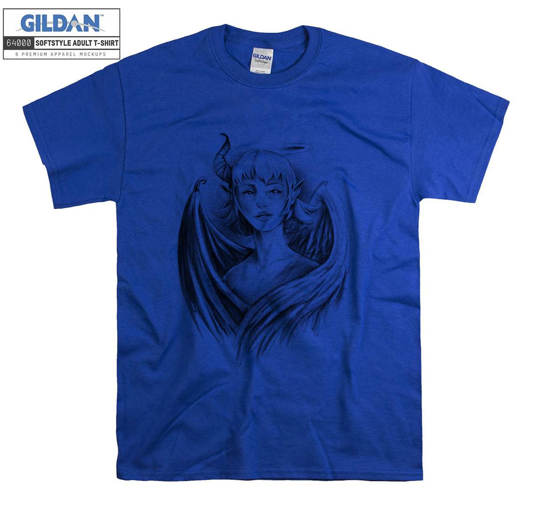 Cute girl evil figure T-shirt