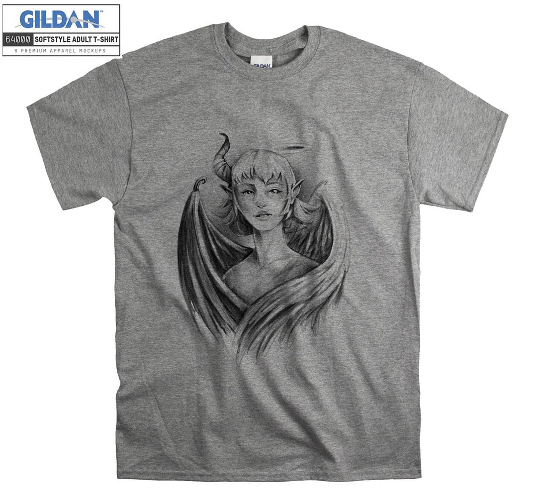 Cute girl evil figure T-shirt