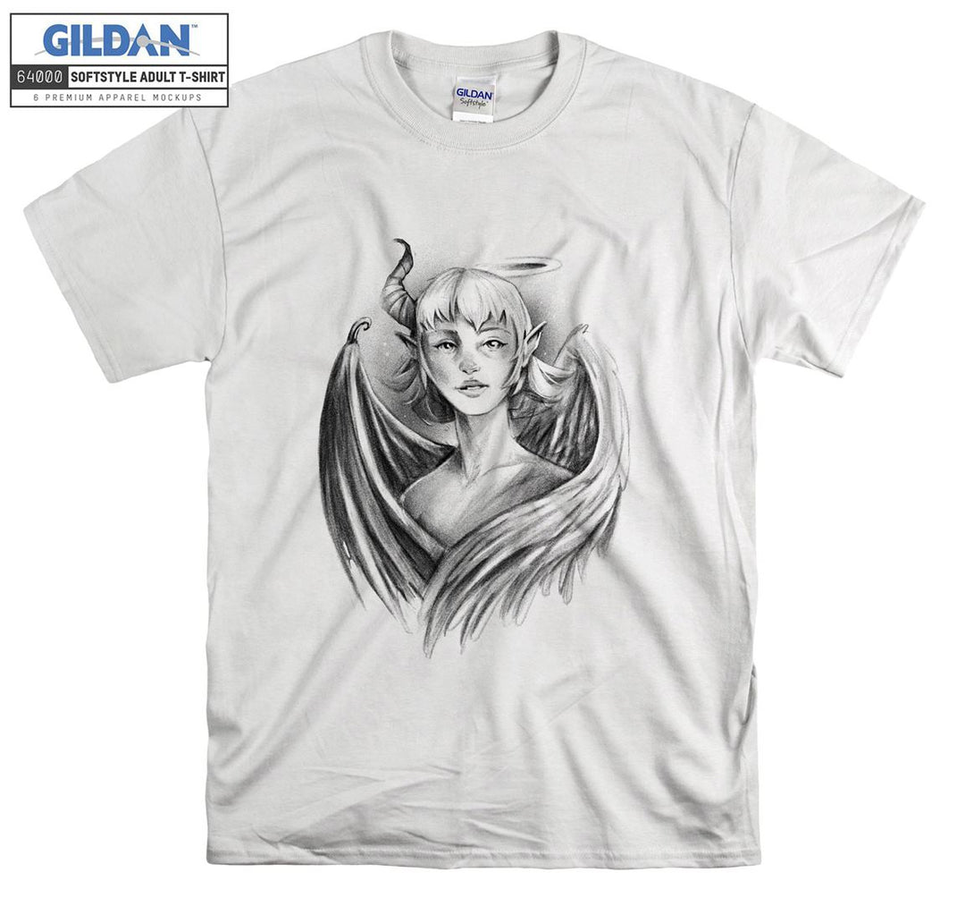 Cute girl evil figure T-shirt