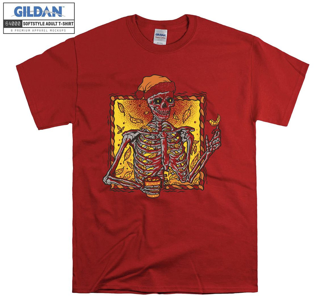 Horror skeleton drink figure T-shirt