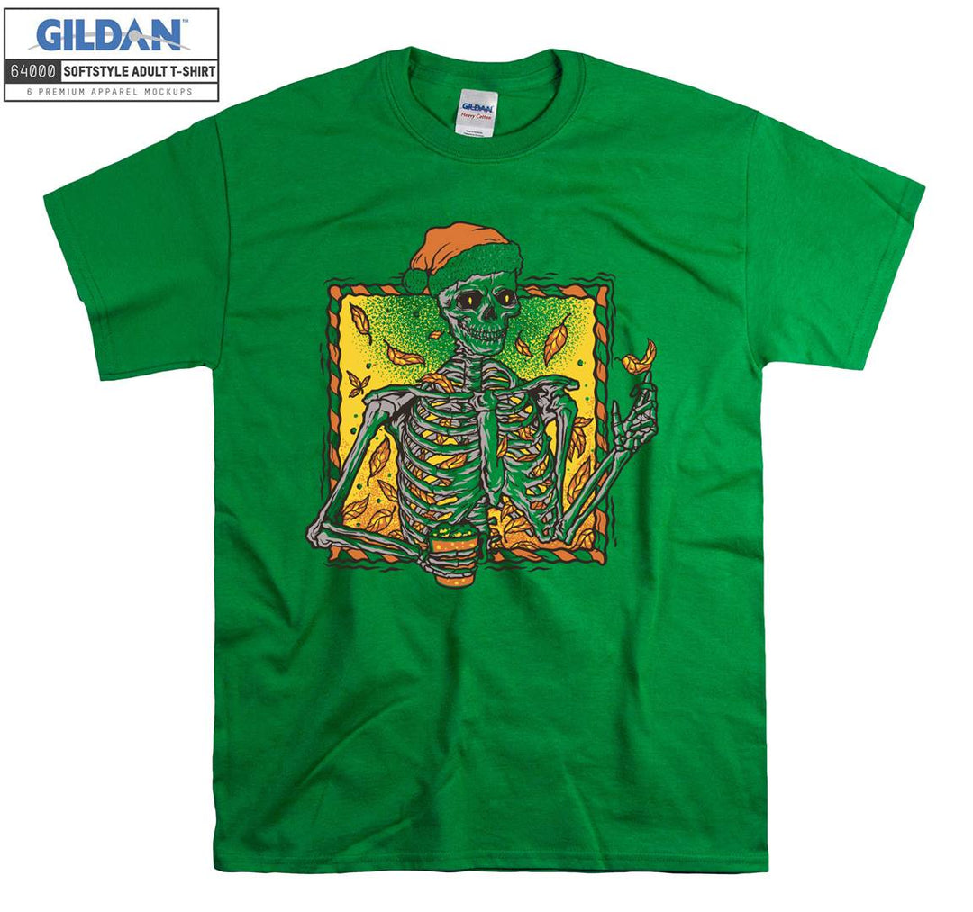 Horror skeleton drink figure T-shirt