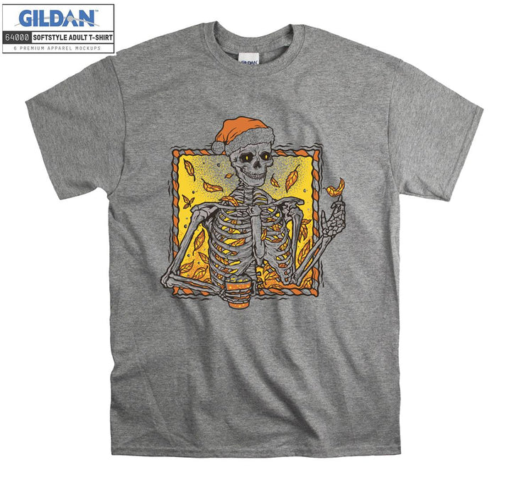 Horror skeleton drink figure T-shirt